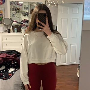 cropped white american apparel crewneck